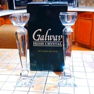 Galway Irish 24%‎ Crystal 10 Inch CandleSticks NWT